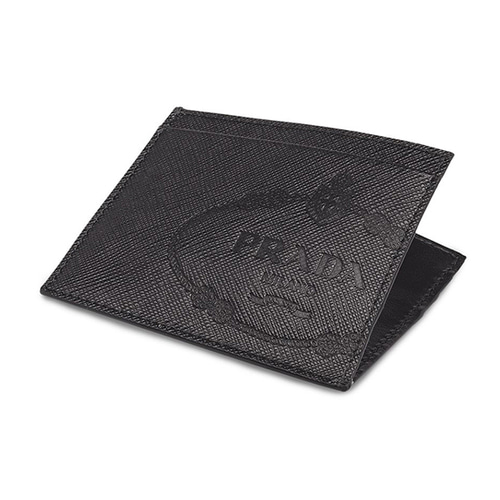 [프라다] 2MC223 2MB8 F0002 / 19SS 음각 로고 사피아노 카드 지갑 홀더 / 블랙 / 공용