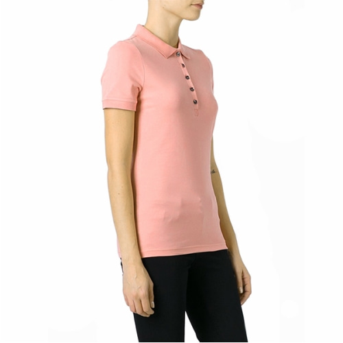 [버버리] 4015273 / 체크 트리밍 PK 폴로 반팔 티셔츠 / 핑크 / 여성