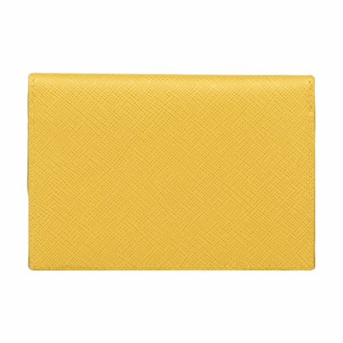 [프라다] 22FW 여성 1MF027 QHH F0377 삼각 로고 사피아노 카드 지갑 옐로우