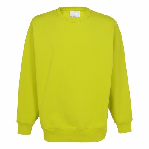 [아크네스튜디오] 남성 BI0067 ABQ 태그 로고 맨투맨 티셔츠 옐로우