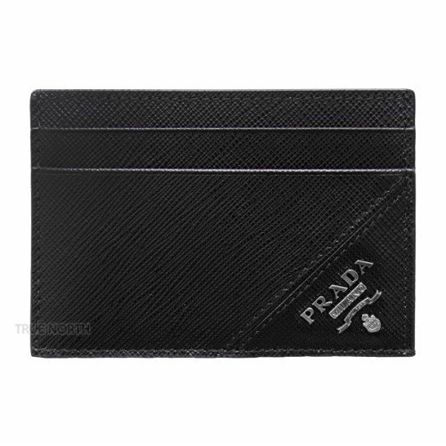 [프라다] 21FW 남성 2MC047 QME F0002 사피아노 메탈 로고 카드 지갑 블랙