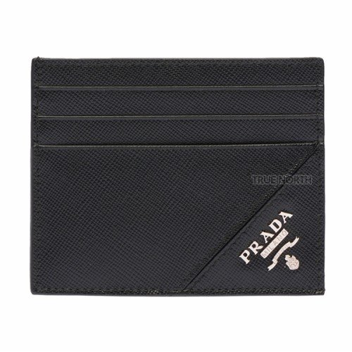 [프라다] 21FW 남성 2MC223 QME F0002 메탈 로고 사피아노 카드 지갑 블랙