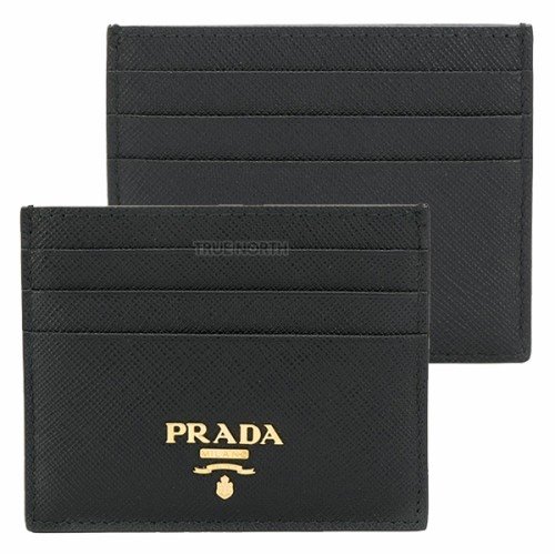 [프라다] 22SS 여성 1MC025 QWA F0002 금장 로고 사피아노 메탈 카드 지갑 블랙