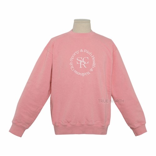 [스포티앤리치] 공용 CR455RO 로고 프린트 맨투맨 티셔츠 핑크