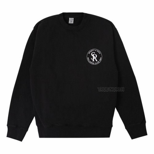 [스포티앤리치] 23SS 공용 CR651FB 로고 크루넥 맨투맨 티셔츠 블랙