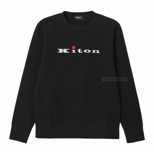 [키톤] 남성 UMK0259 17 로고 프린트 맨투맨 티셔츠 블랙