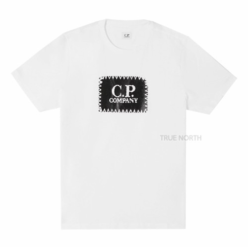 [CP컴퍼니] 남성 14CMTS042A 005100W 103 로고 프린트 반팔 티셔츠 화이트